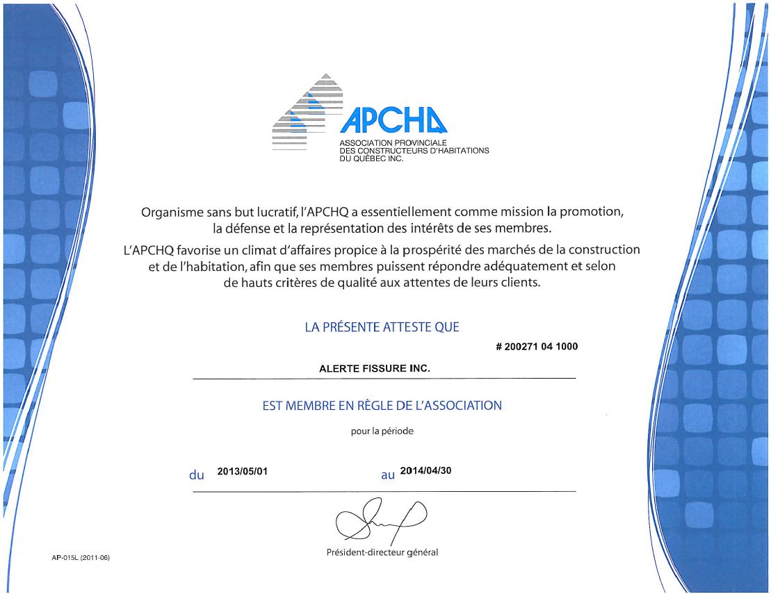 APCHQ-CERTIFICATION